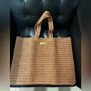 Burberry Shopper Tote, raffia style material